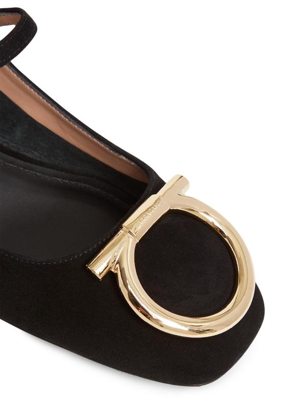 #4: أحذية باليرينا المصنوعة من الجلد المدبوغ من ماري غانسيني - أسود