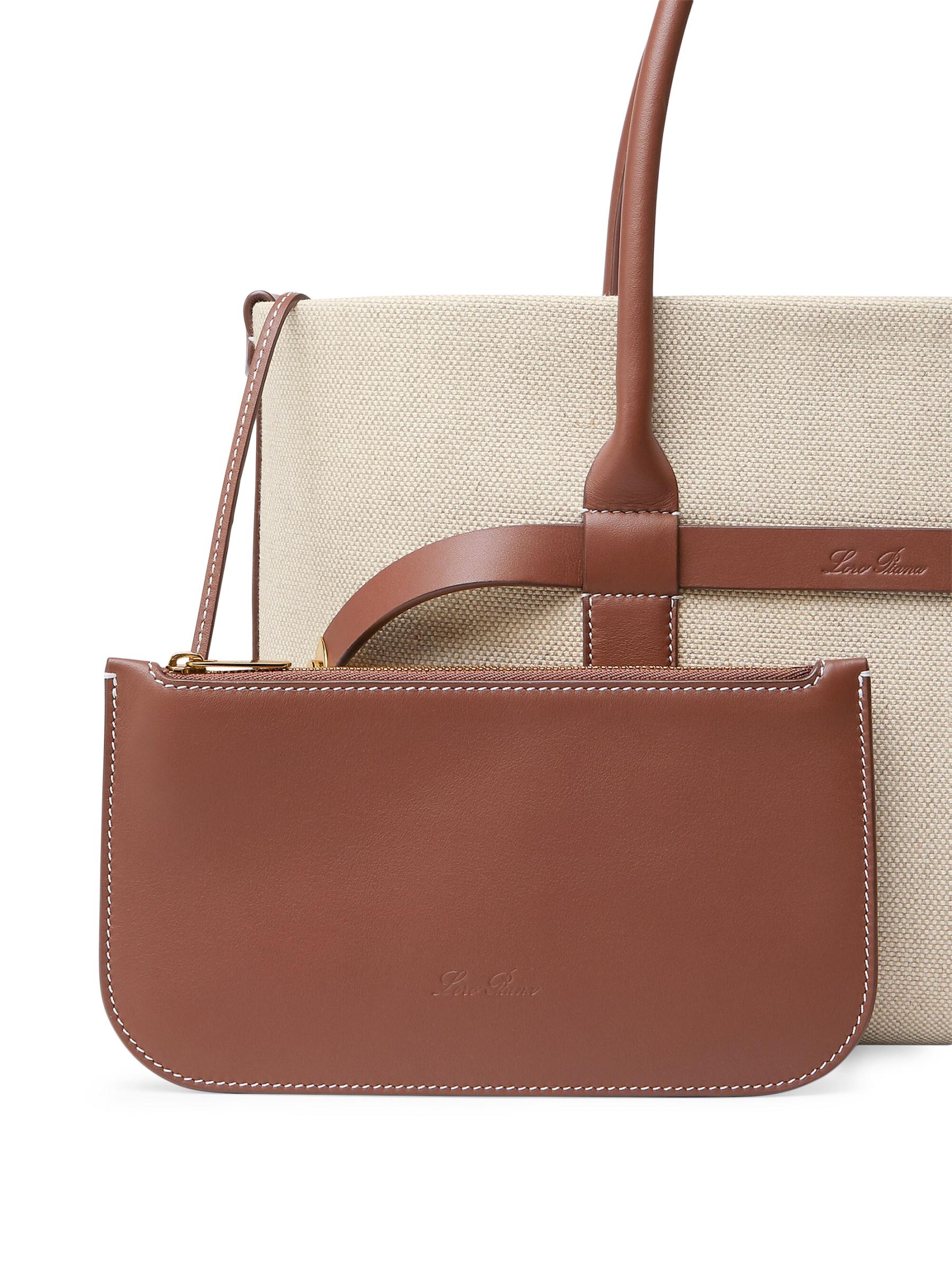 送料関税込★Loro Piana★ギエラレザーキャンバスショッパー 送料関税込☆Loro Piana☆ギエラレザーキャンバスショッパー