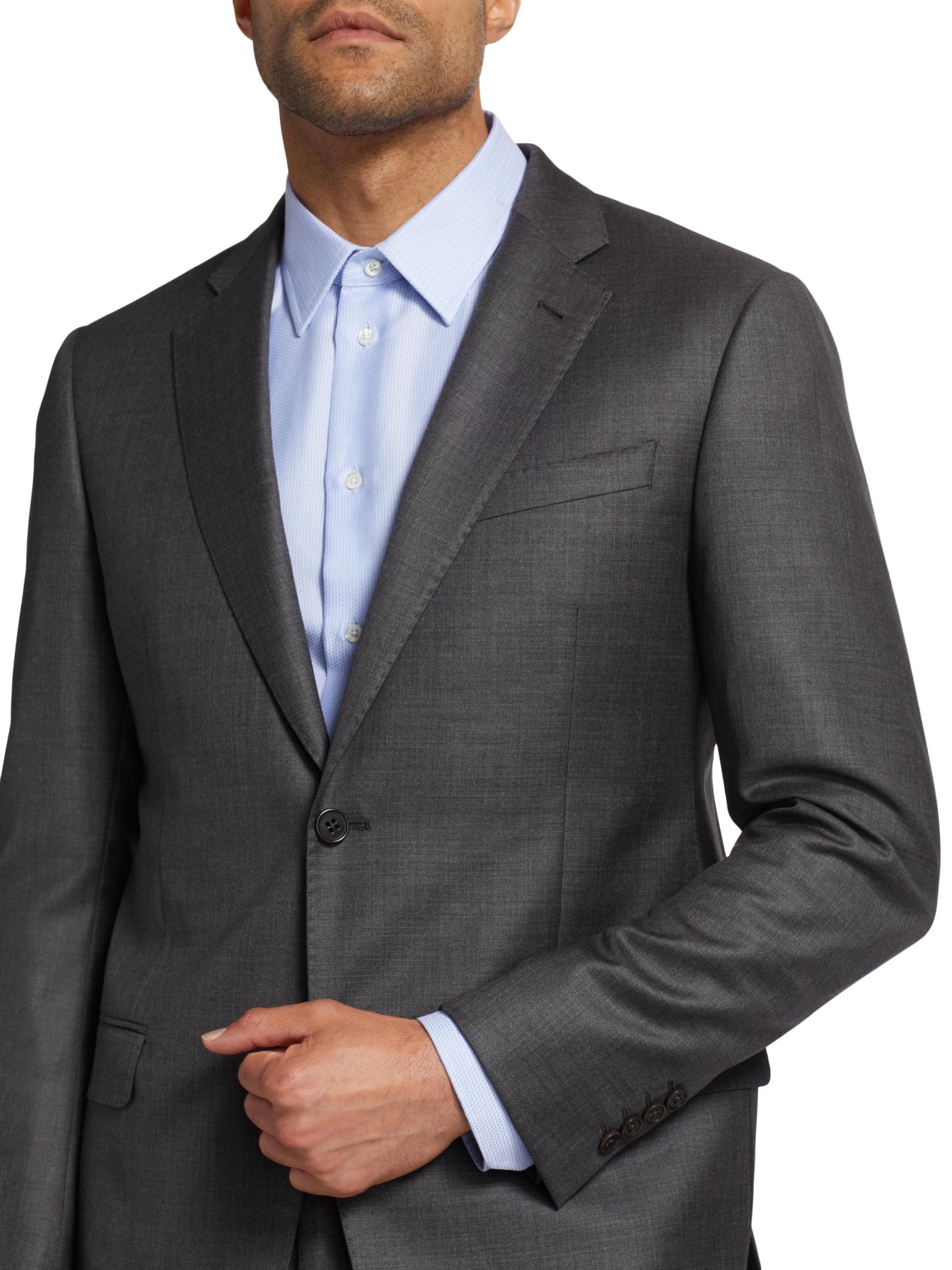 Emporio Armani - Gラインウールシングルブレストスーツ をオンライン