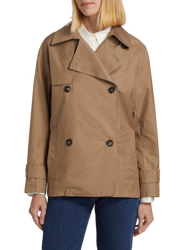 【MAX MARA】ZENO Coat Short trench coat in water-repellent twill, camel | 