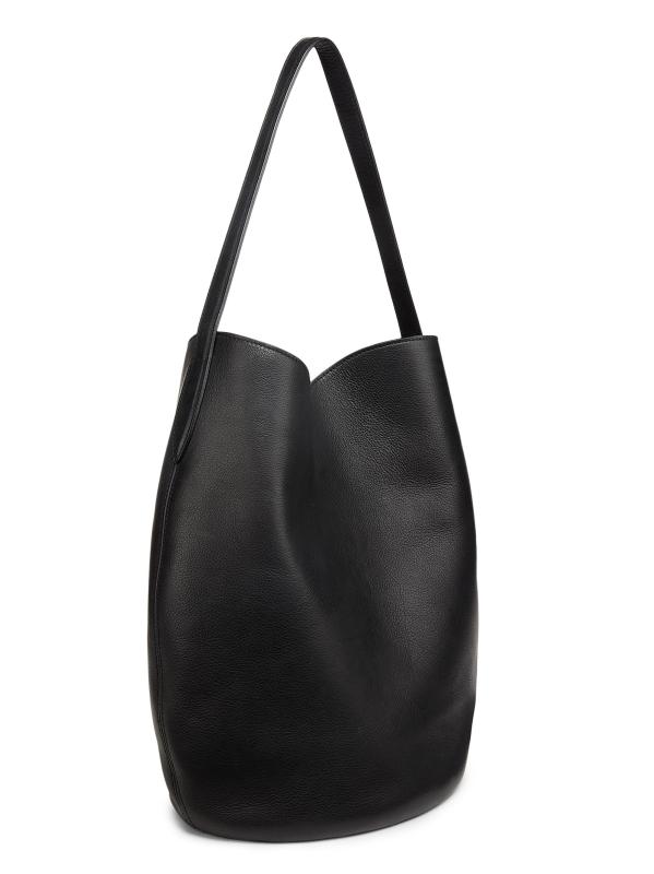 #3: حقيبة دلو كبيرة من الجلد بحزام - أسود