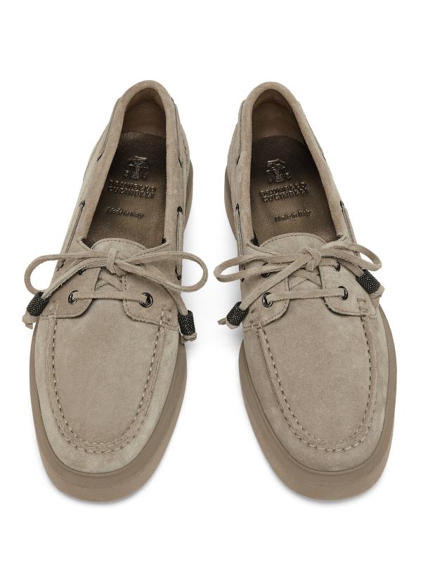 ローファー・オックスフォード BRUNELLO CUCINELLI SUEDE PENNY SAIL LOAFER WITH SHINY AGLETS Brunello Cucinelli Suede Sail Penny Loafers | Saks Fifth Avenue