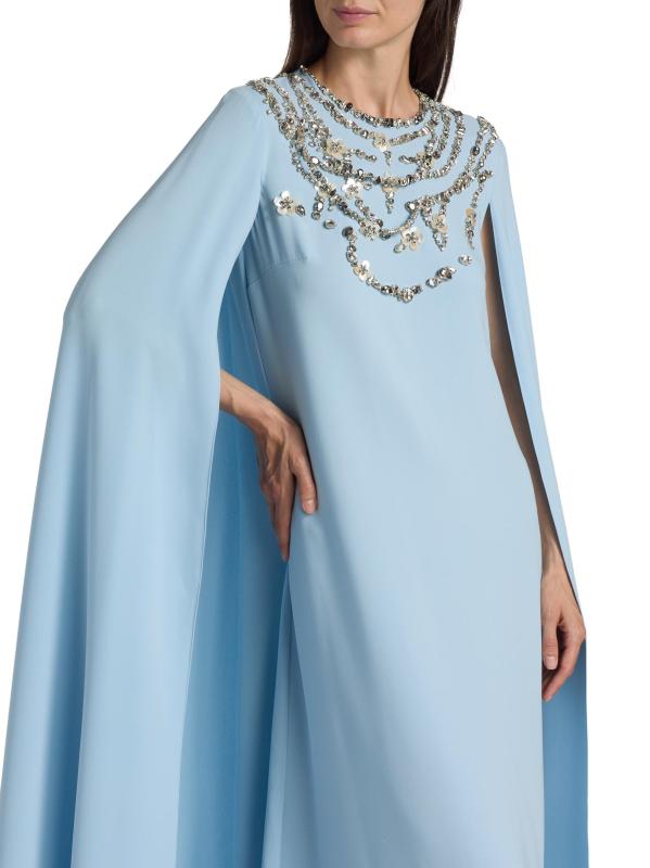 #5: فستان من مزيج الحرير المطرز والمزين بالكريستال - سكاي