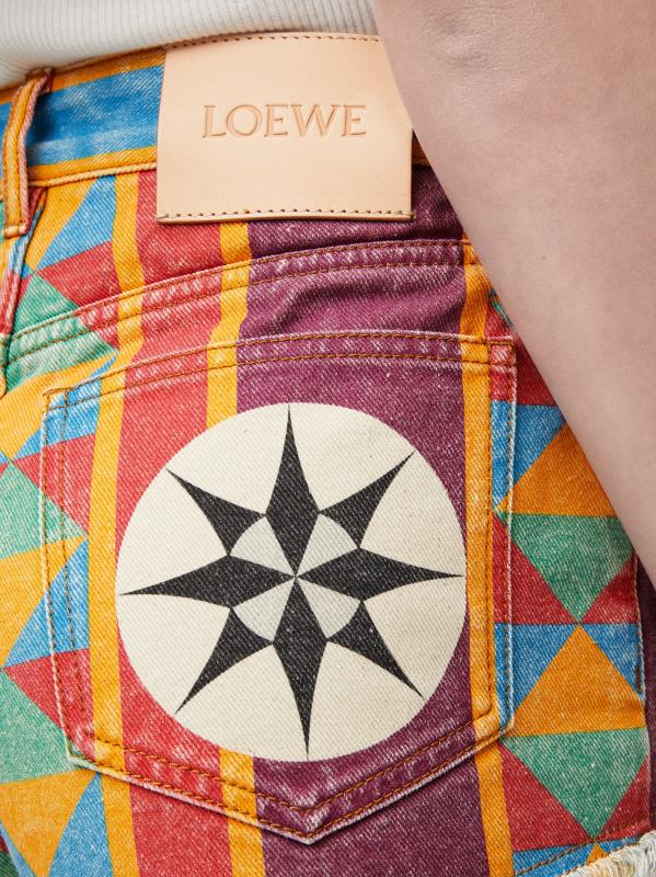 Shop Loewe - LOEWE x Paula's Ibiza Printed Denim Shorts