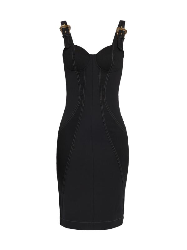 فستان جينز بطول الركبة بحزام مشبك