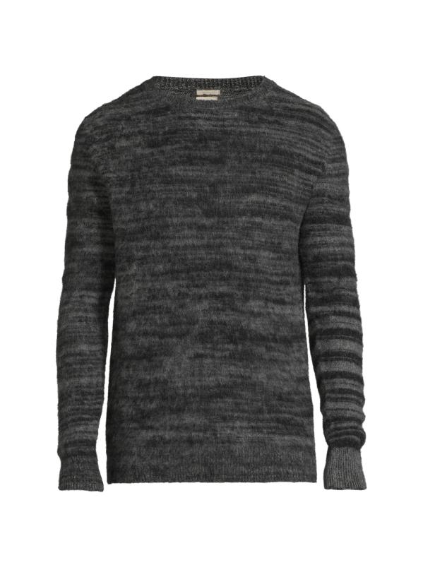 Melange Brushed Cashmere Crewneck Sweater