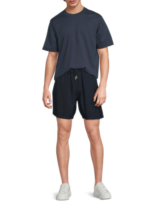 【関税&送料込】Msgm Navy Blue Cotton T-Shirt Loose Fit Printed T-shirt - Blue/Kodak - Men | H&M HK