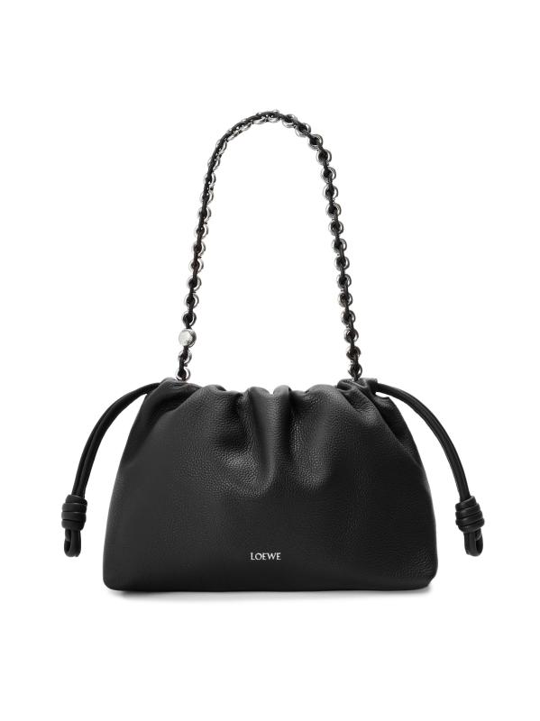 #2: حقيبة يد متوسطة الحجم من جلد الفلامنكو - أسود