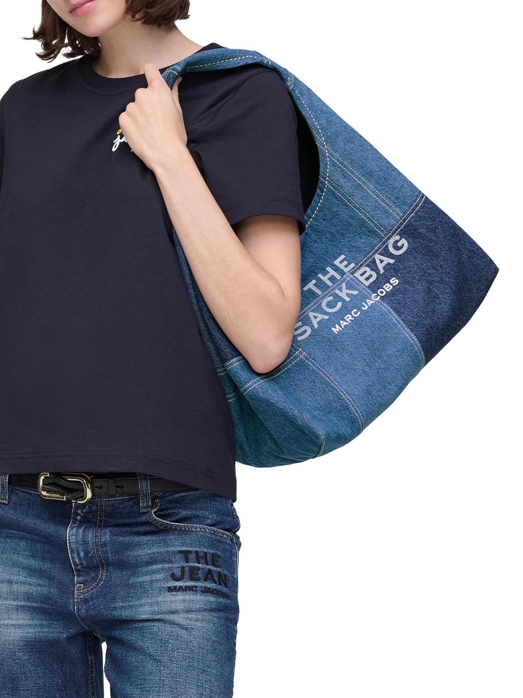 MARC JACOBS THE SACK BAG デニムトートバッグ Amazon.com: Marc Jacobs Women's The Deconstructed Denim Sack Bag