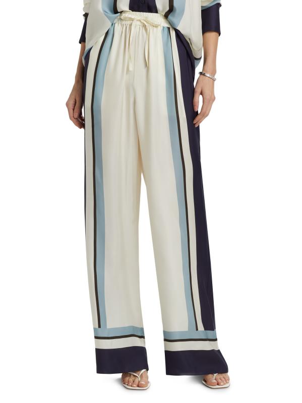 Shop Nicholas the Label - Sandra Printed Silk-Blend Wide-Leg