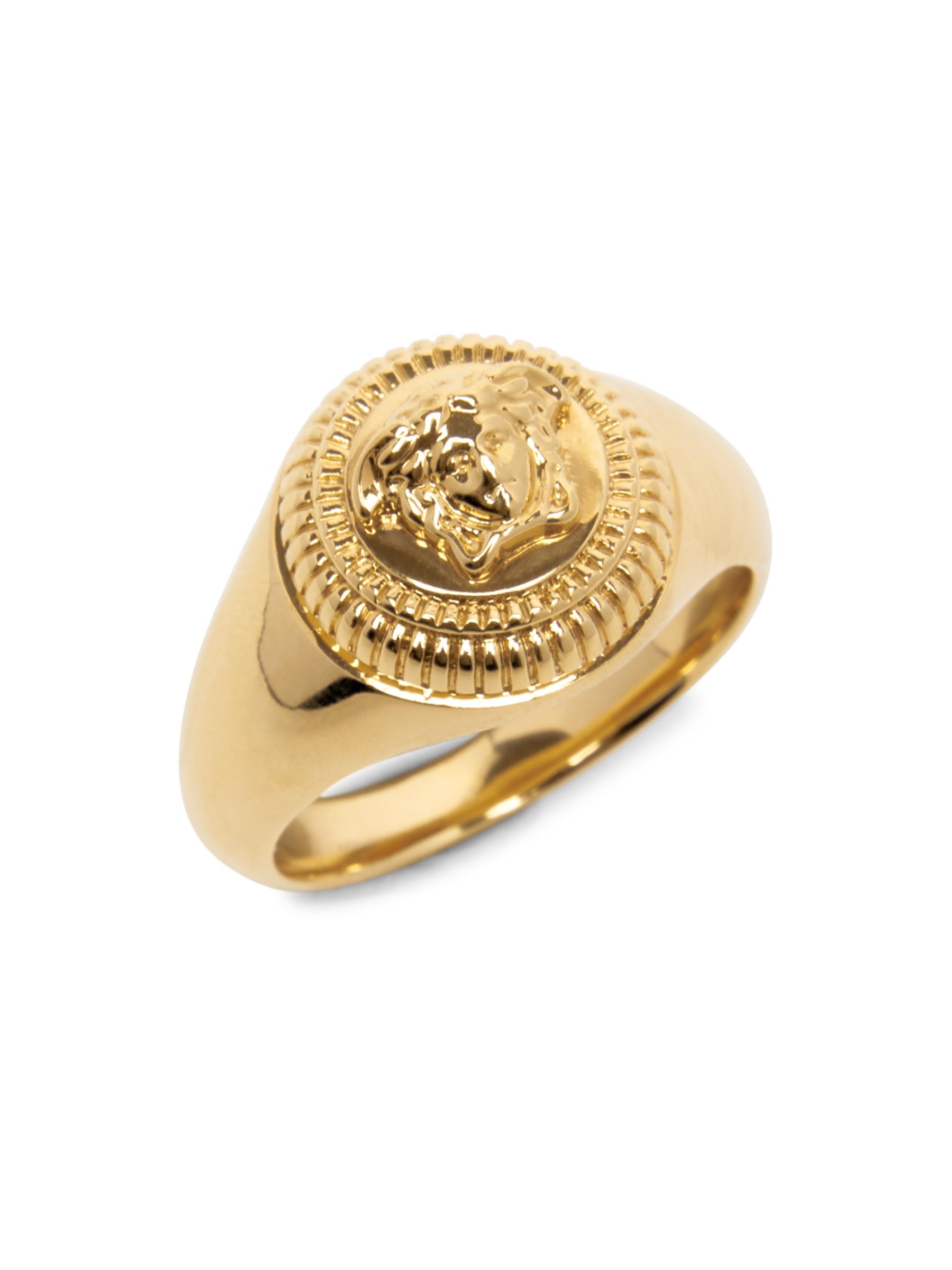 人気★VERSACE★Jewelry GOLDEN EFFECT MEDUSA SIGNET RING 指輪 Shop Versace - Goldtone Medusa Signet Ring | Saks Fifth