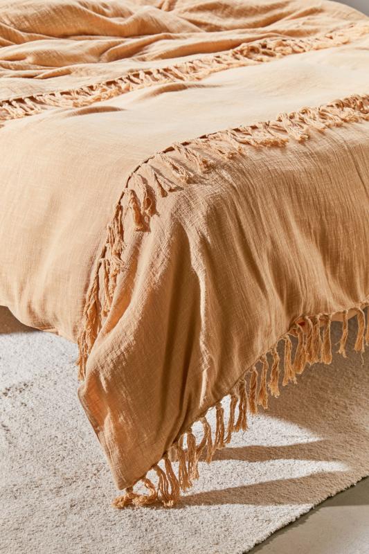 Luna Fringe Washed Slub Duvet Cover Urban Outfitters Australia