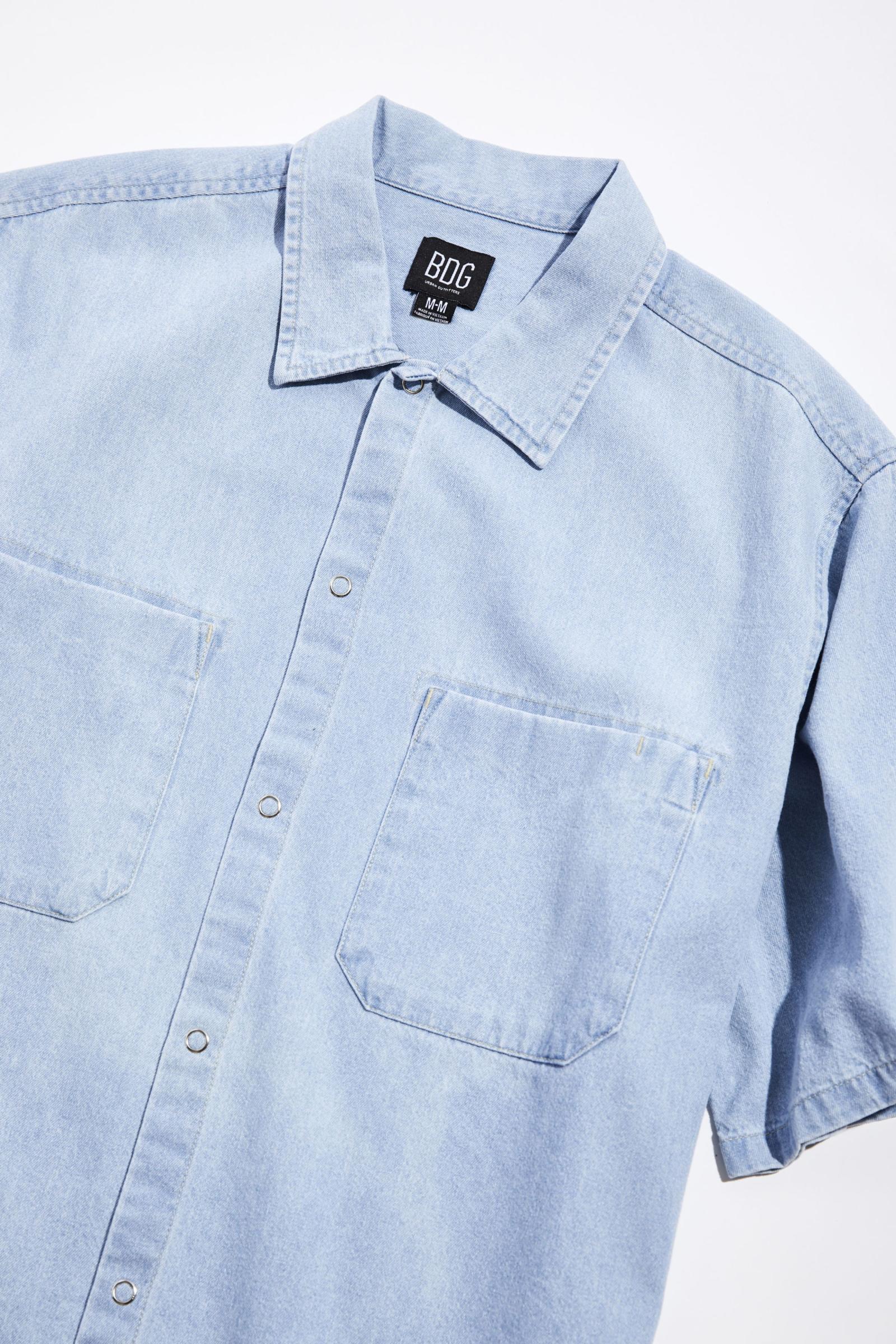 BDG Denim Short Sleeve Snap ButtonDown Shirt Urban Outfitters Singapore