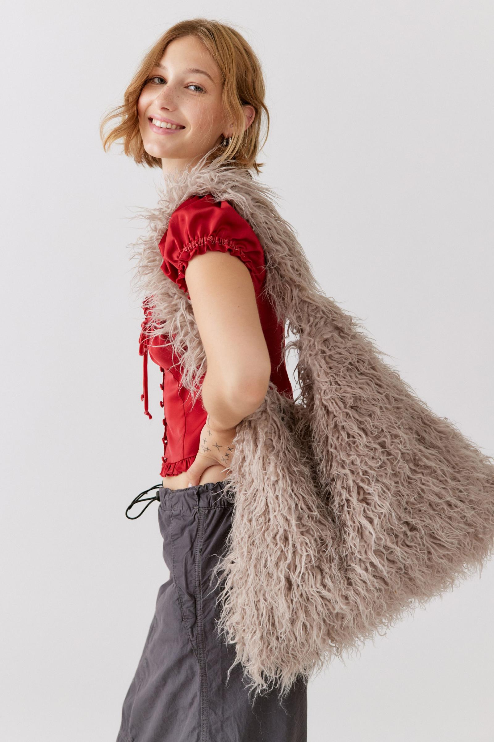 fur shoulder bag
