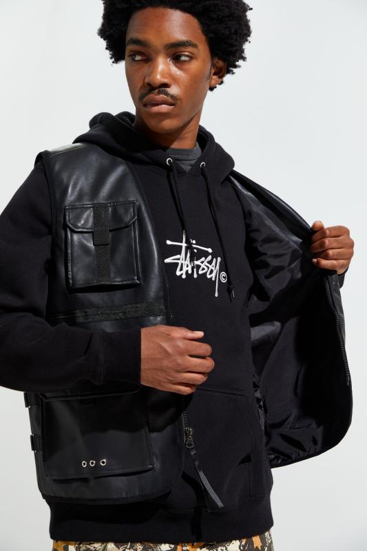 UO Faux Leather Utility Vest Urban Outfitters Singapore