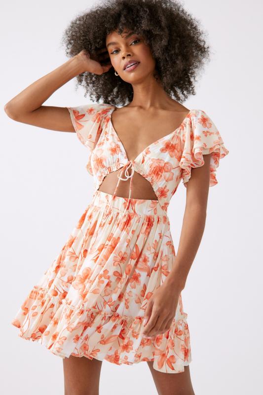 floral mini cocktail dress