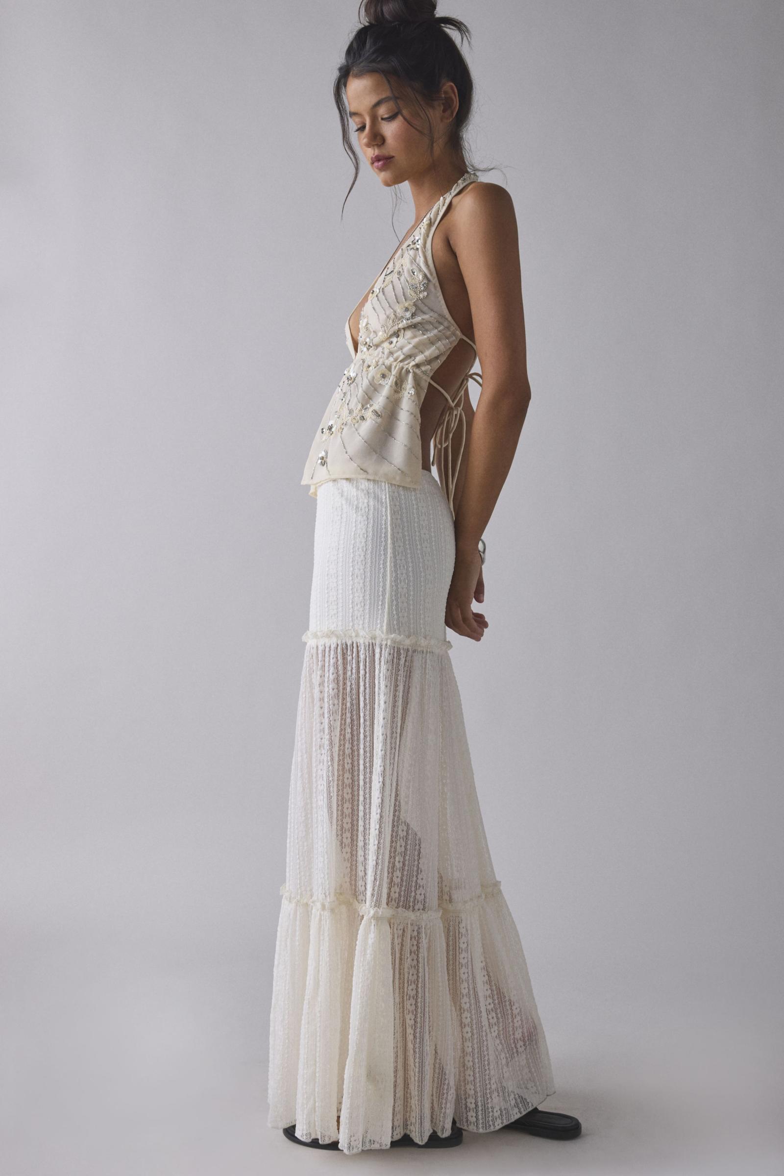 ounce 韓国 Lace oganza skirt OUNCE lace organdy skirt レーススカートの通販 by kii's shop