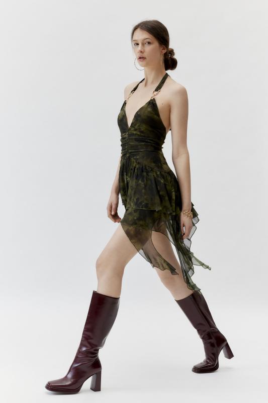 UO Rosa Mesh Halter Mini Dress | Urban Outfitters Taiwan