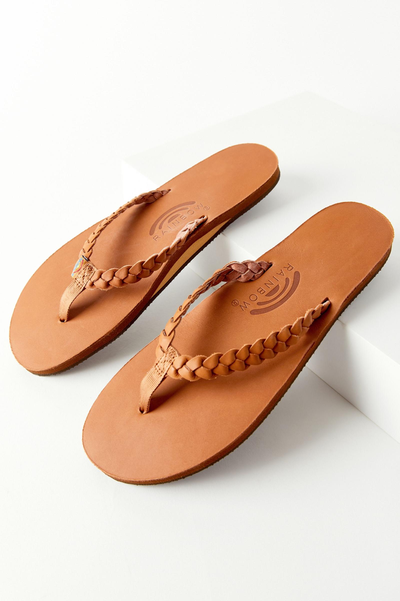 Rainbow Twisted Sister SingleLayer Leather FlipFlop Urban Outfitters 台灣