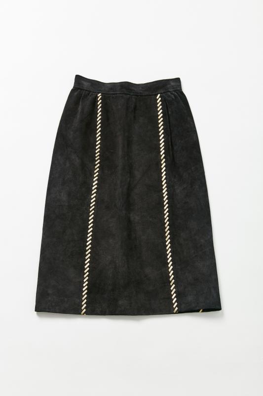 Vintage Suede Midi Skirt