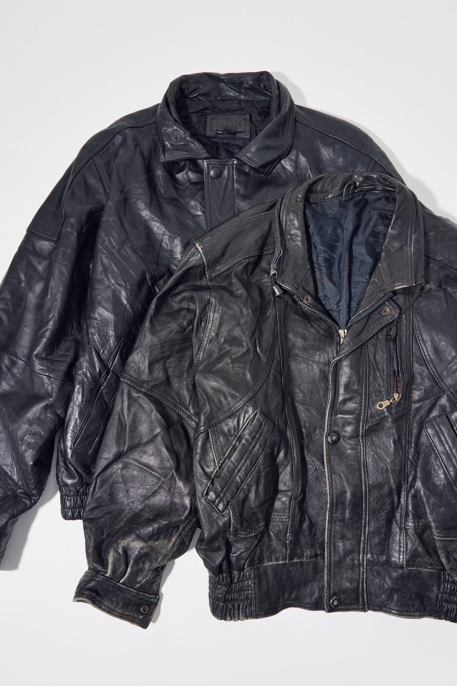 80s A-2 real leather bomber jacket Vtg j