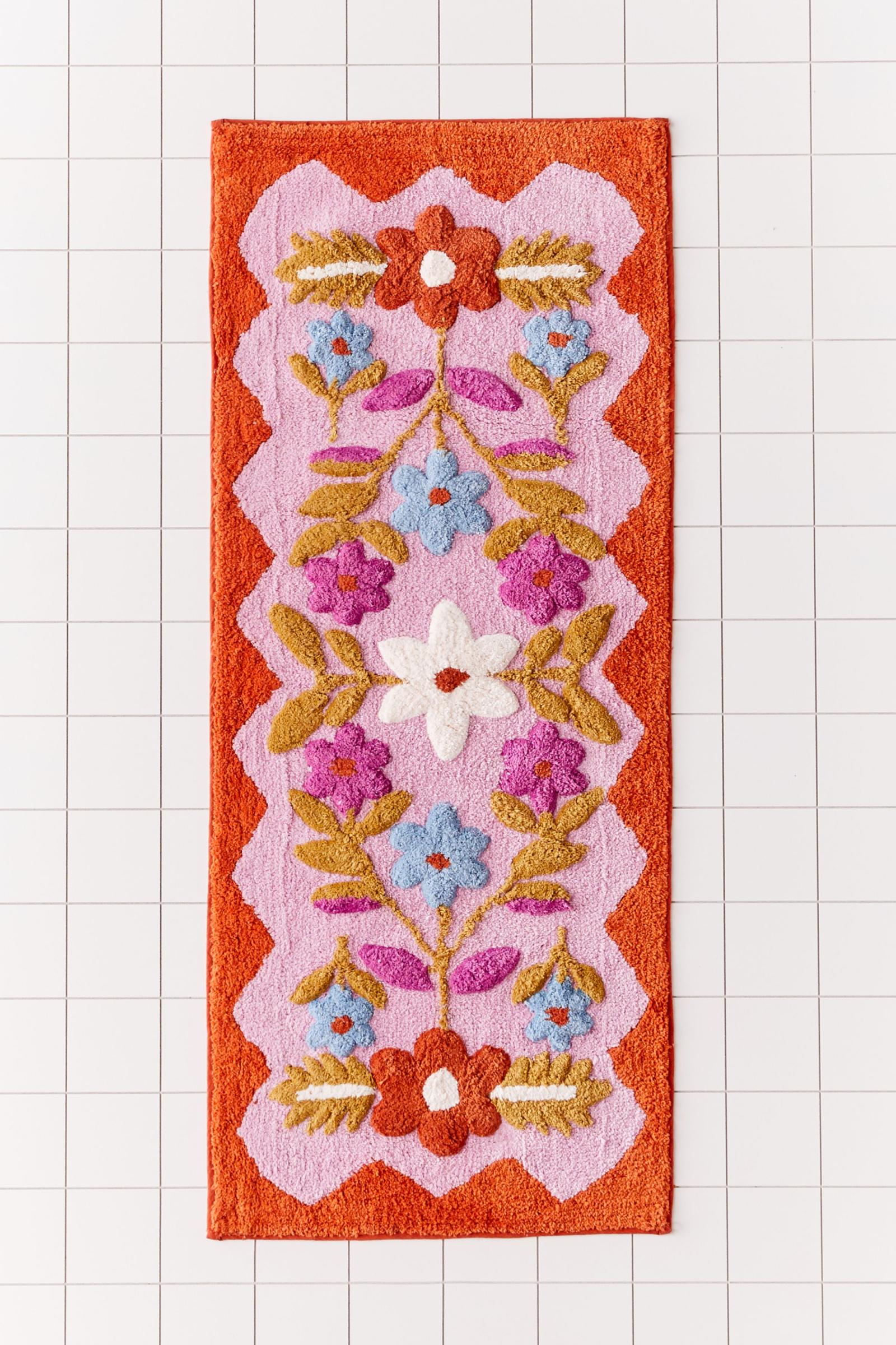 Molly Folk Floral Runner Bath Mat Urban Outfitters Australia