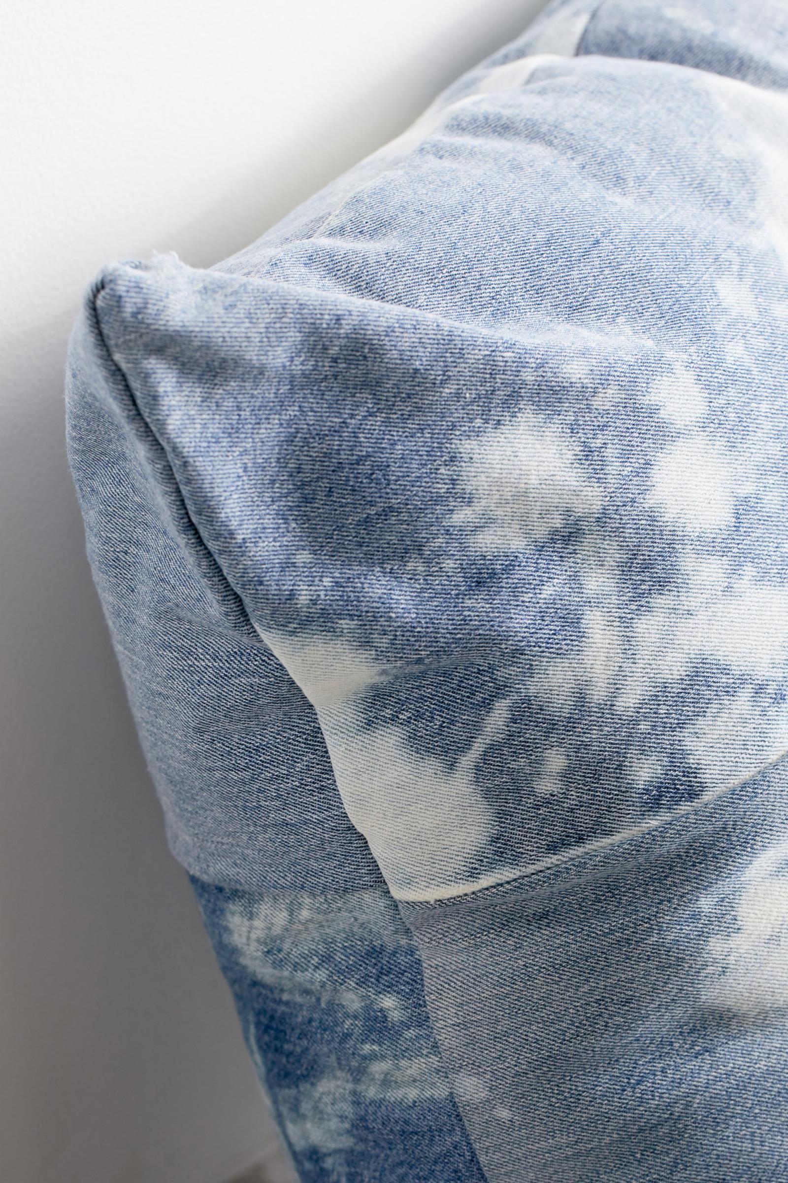 Urban Renewal Bleached Denim Throw Pillow Urban Outfitters Singapore