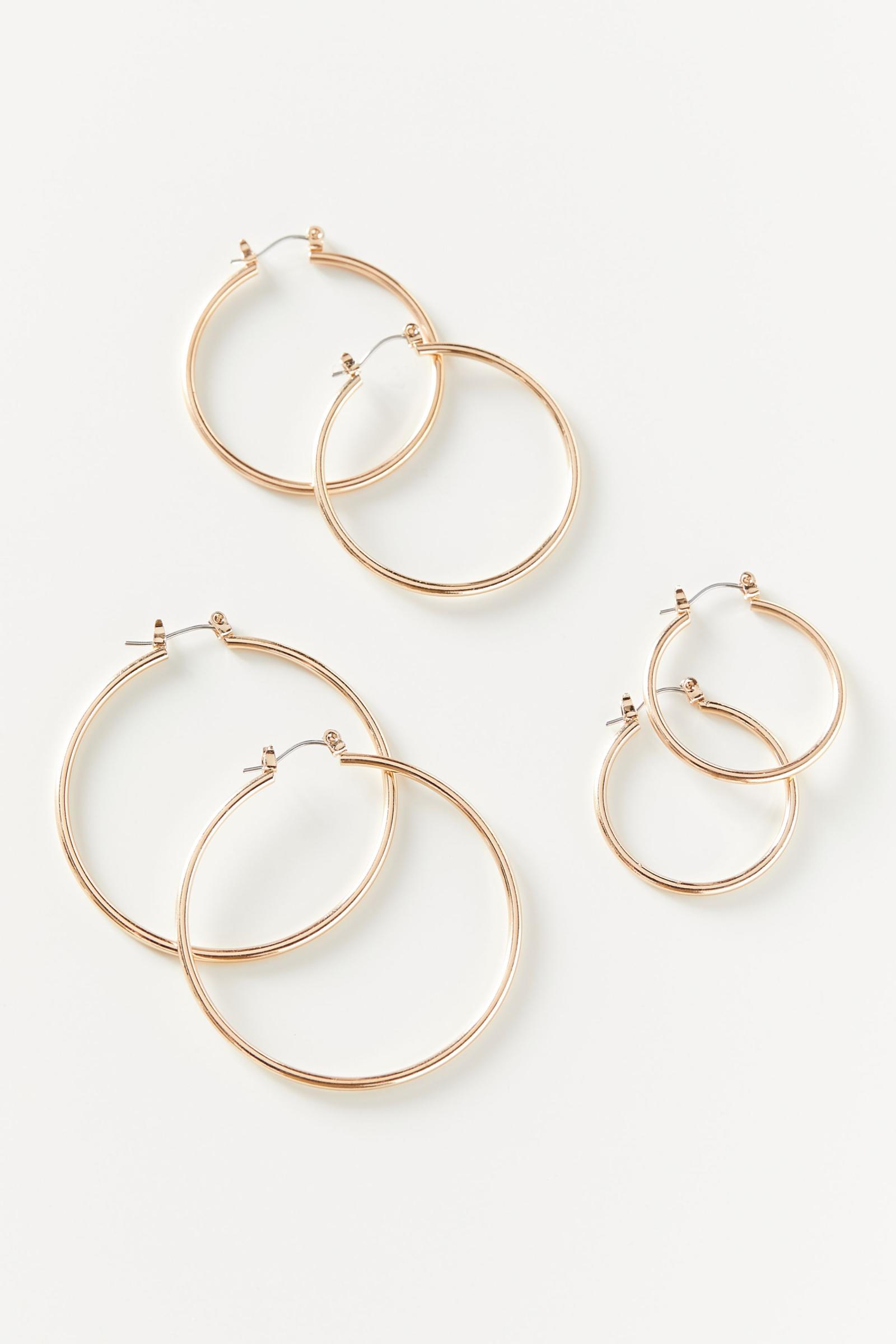 Basic Hoop Earring Set Urban Outfitters Australia