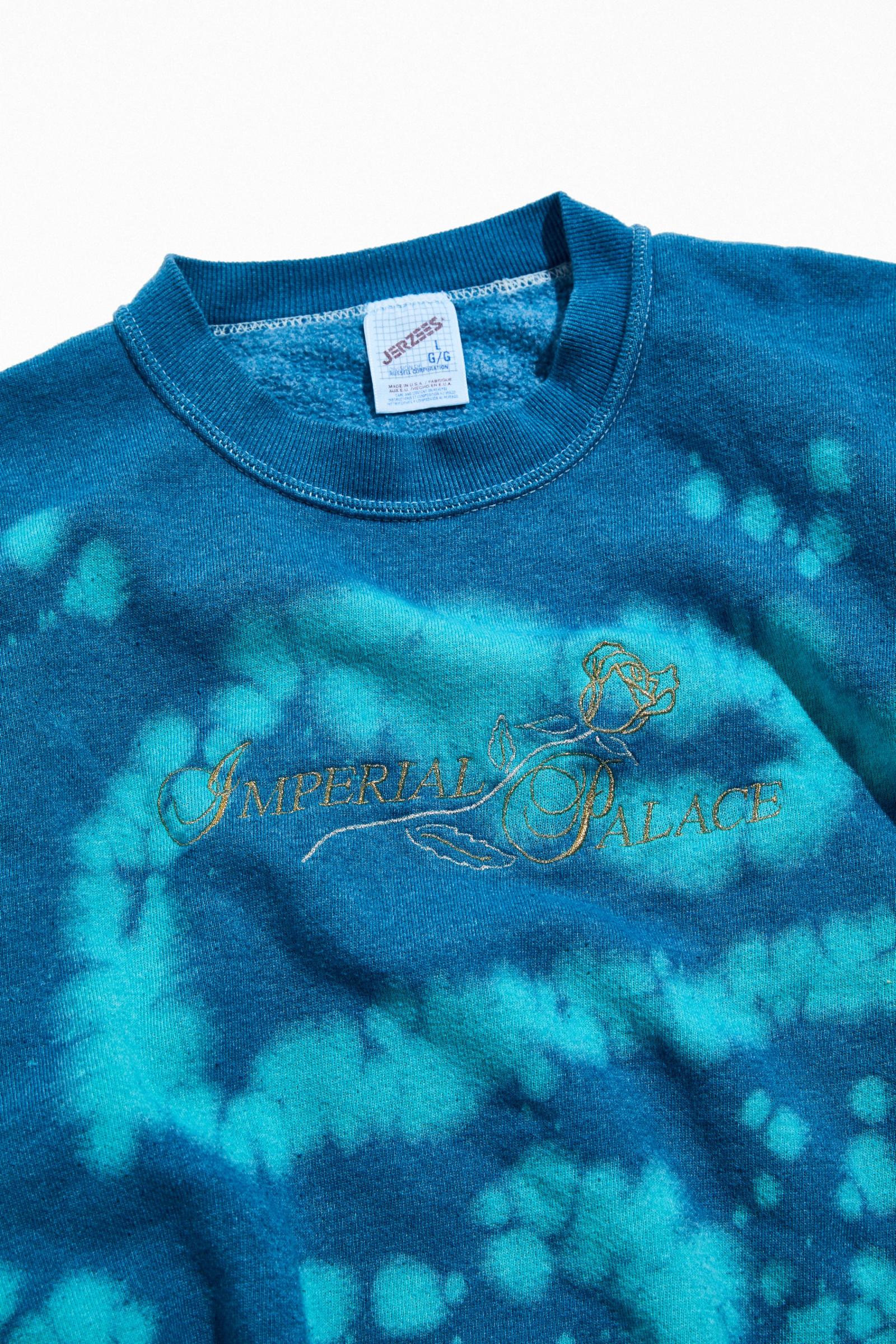 Vintage Bleach Splatter Overdyed Crew Neck Sweatshirt Urban