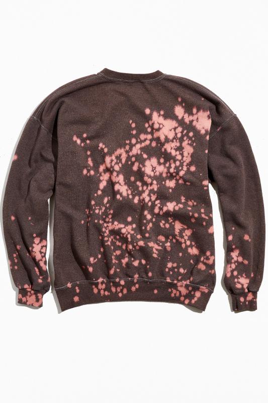 Vintage Bleach Splatter Overdyed Crew Neck Sweatshirt undefined