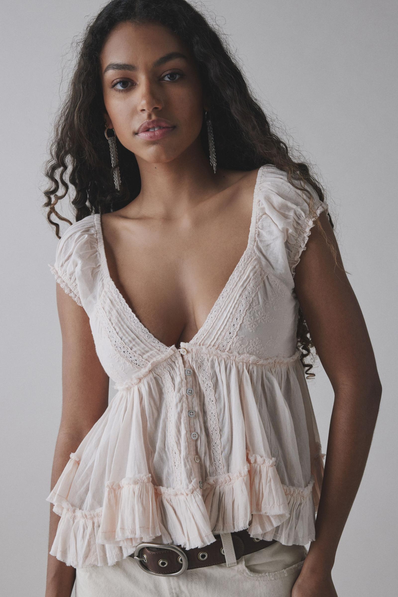トップス Ravioli Lace-Trim Button-Up Top_White 00_thumbnail_zwMj0st_EGpnGYg_I