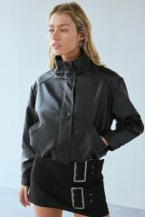 Silence + Noise Chloe Faux Leather Bomber Jacket | Urban