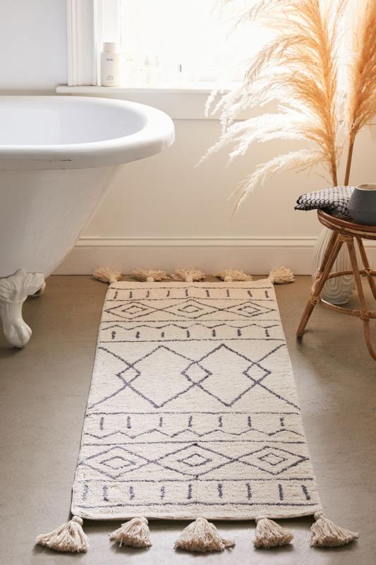 Zigzag Tassel Runner Bath Mat Urban Outfitters Australia