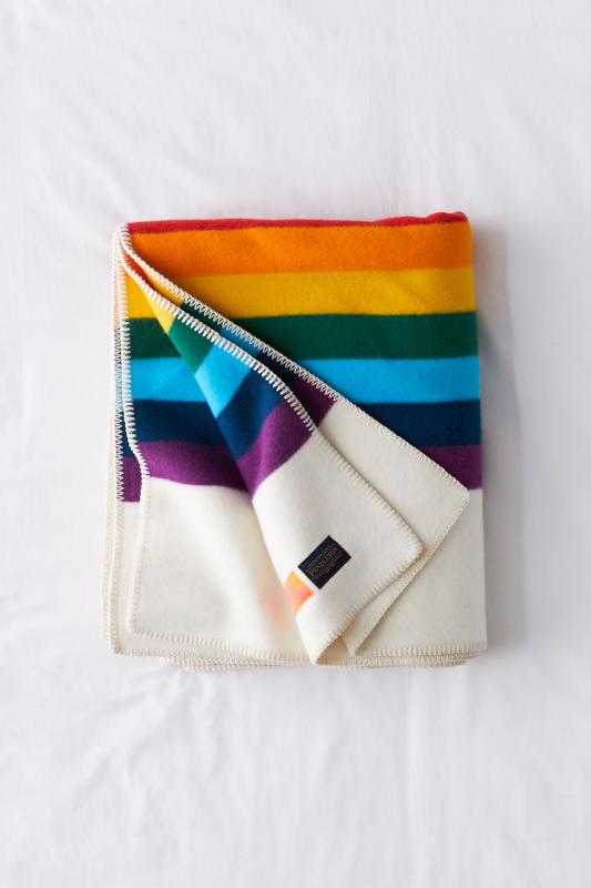 Pendleton UO Exclusive Rainbow Wool Bed Blanket Urban Outfitters