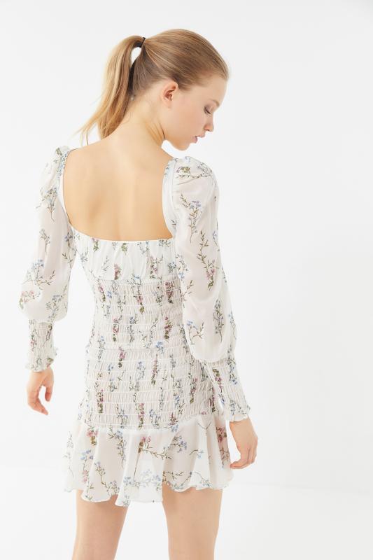 Floral smocked mini dress Clearance