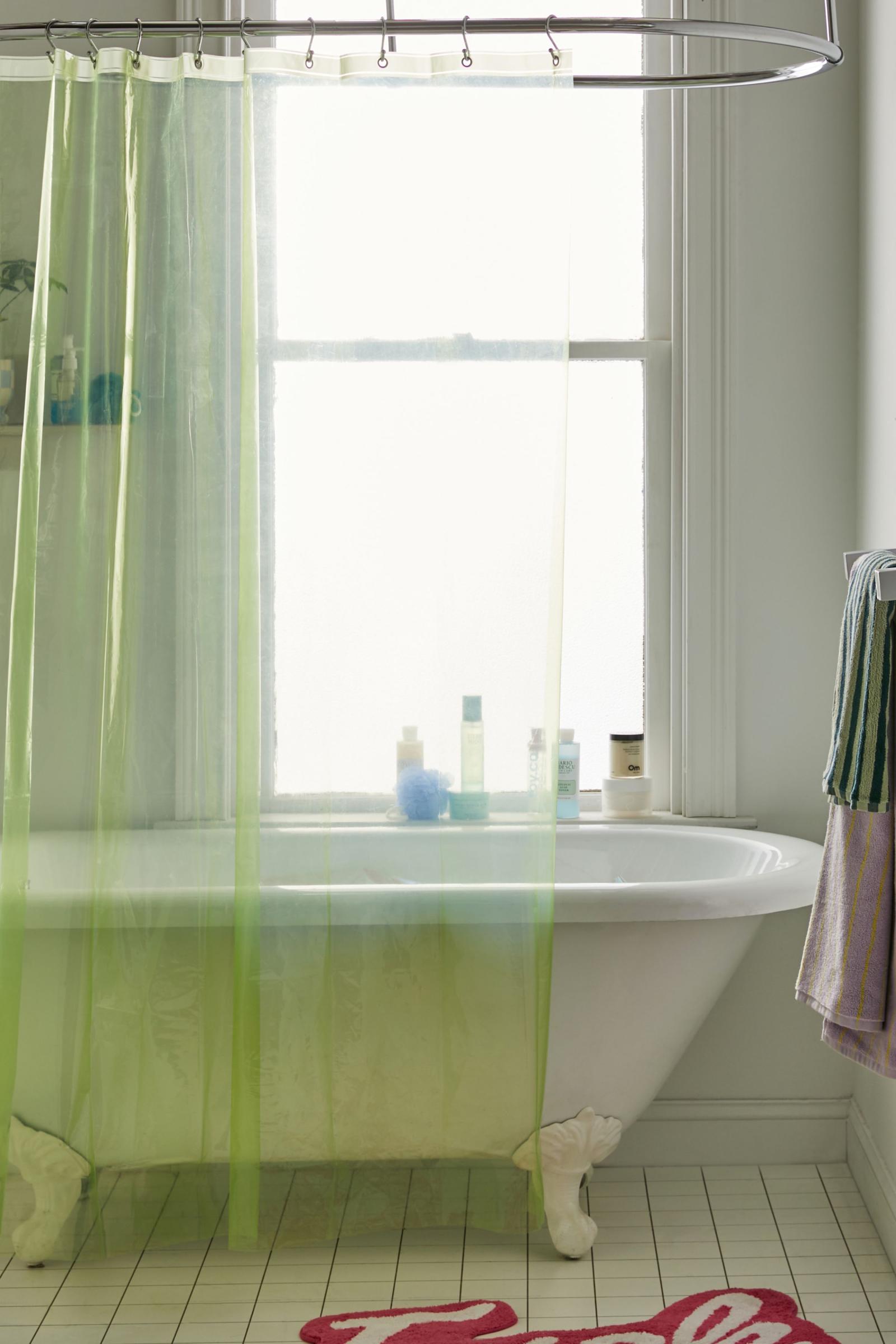 Pop Color PEVA Plastic Colorful Shower Curtain Urban Outfitters