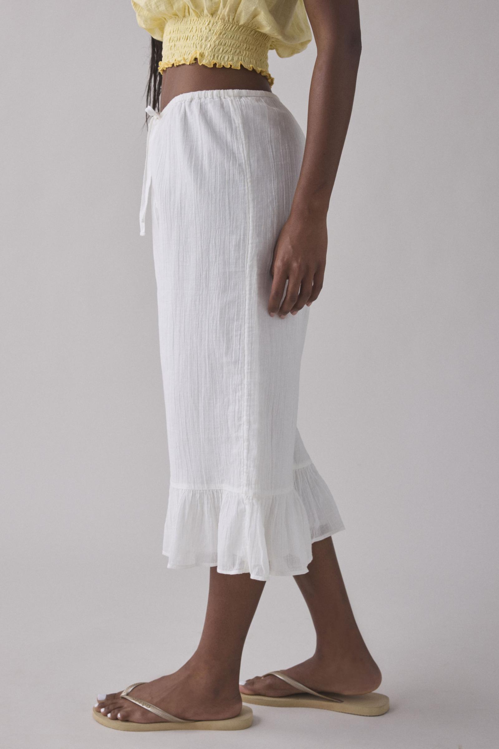 ★CRANK★FRILL STRING CAPRI PANTS_WHITE★正規品/韓国直送料込 Amazon.com: HangNiFang Cotton Linen Capri Pants for Women