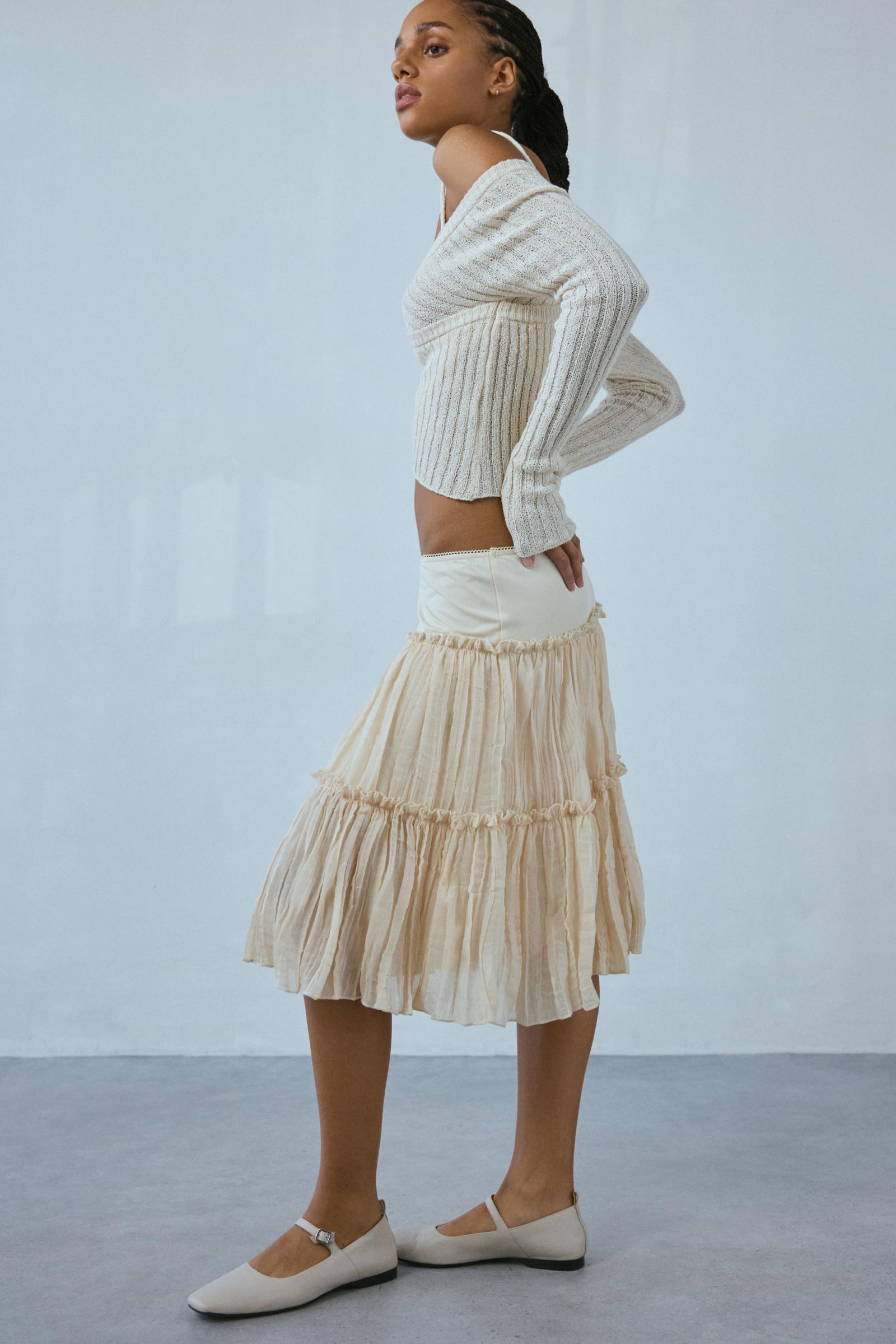 midi skirt chiffon