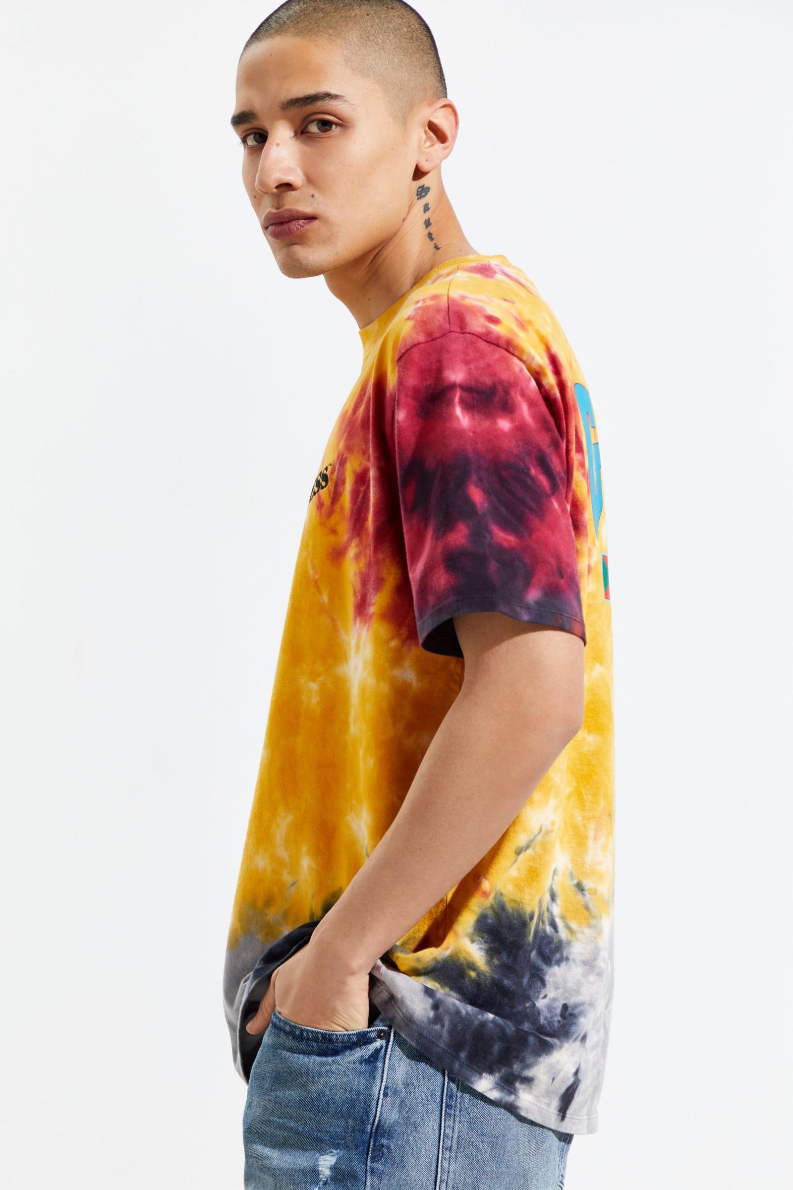 guess 黄色扎染 t 恤