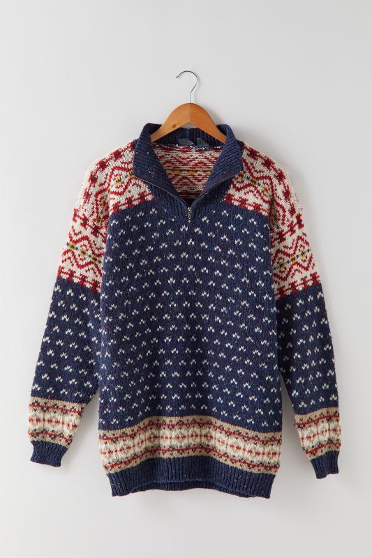 Vintage Fair Isle QuarterZip Sweater