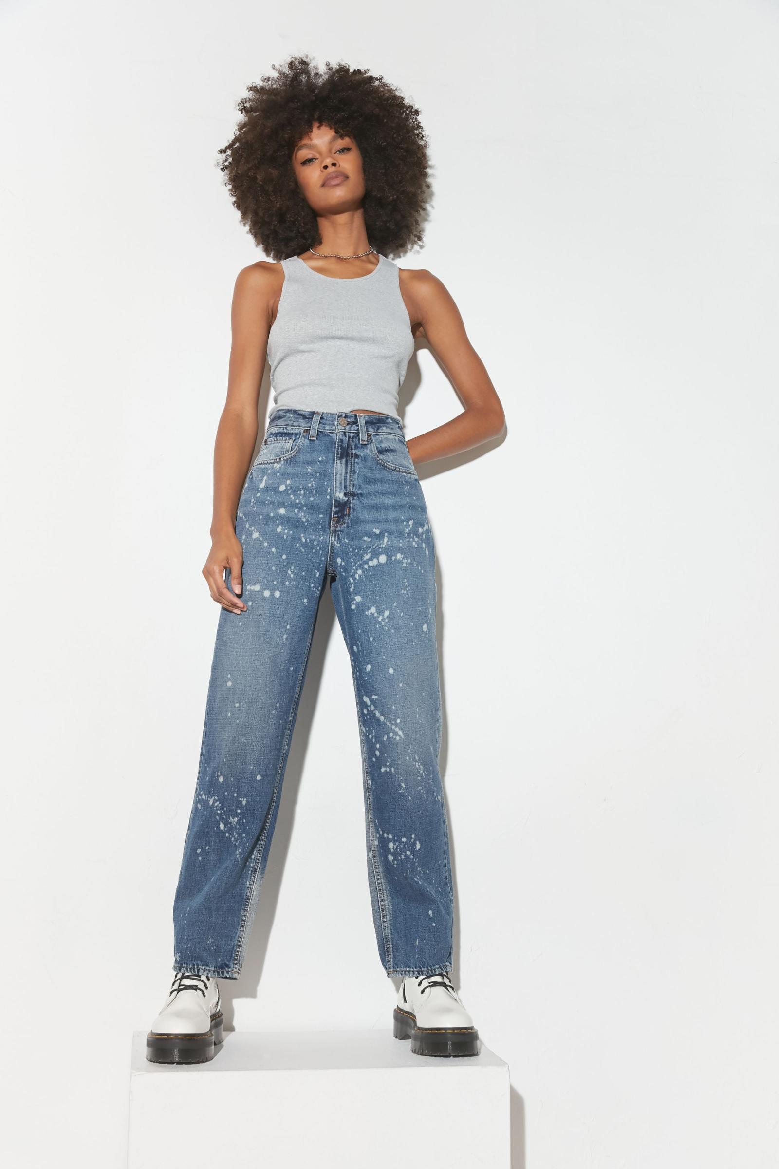 BDG HighWaisted Baggy Jean Bleach Splatter Denim Urban Outfitters