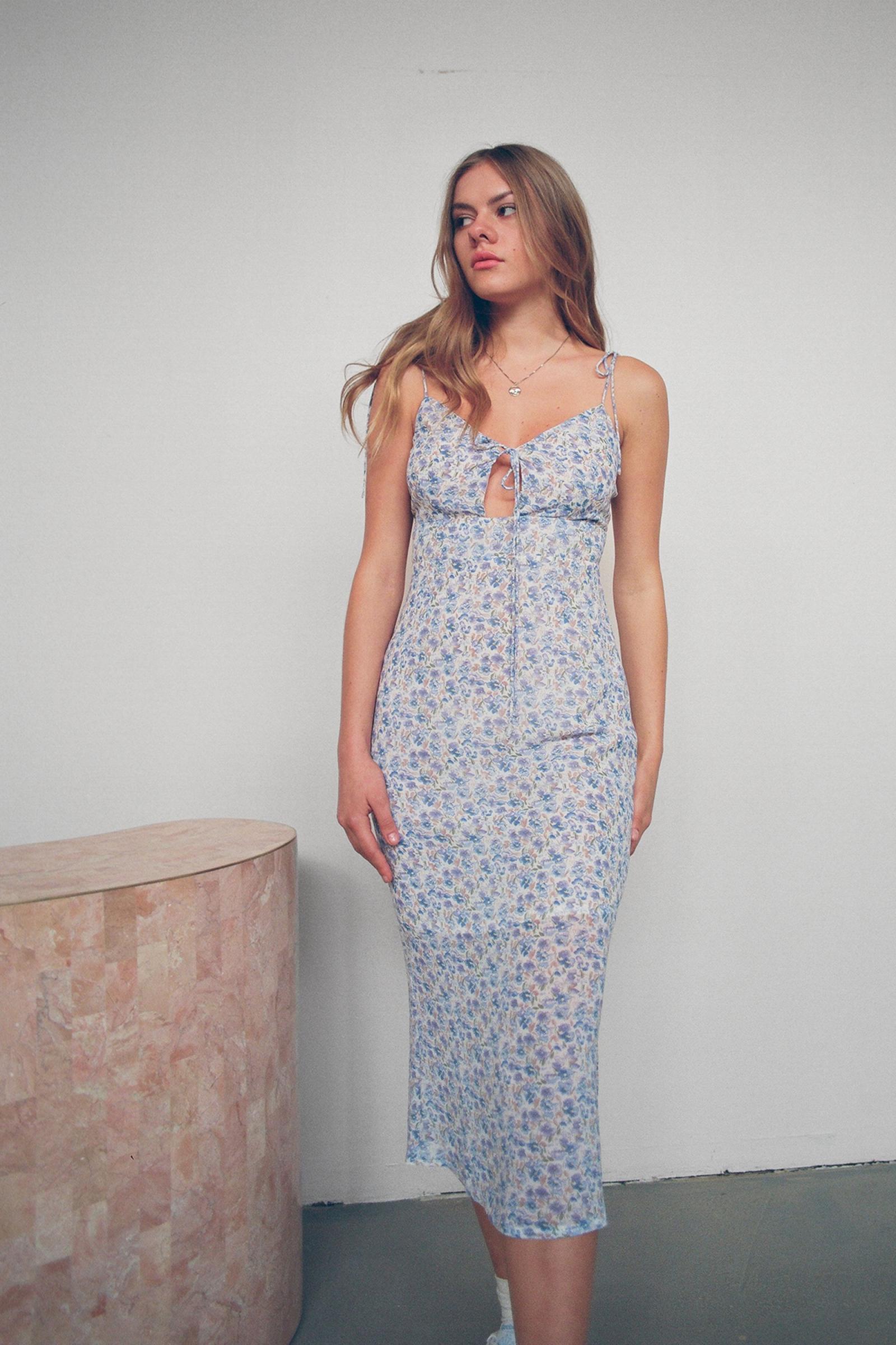 Kiss The Sky Muse Floral Midi Dress Urban Outfitters Australia