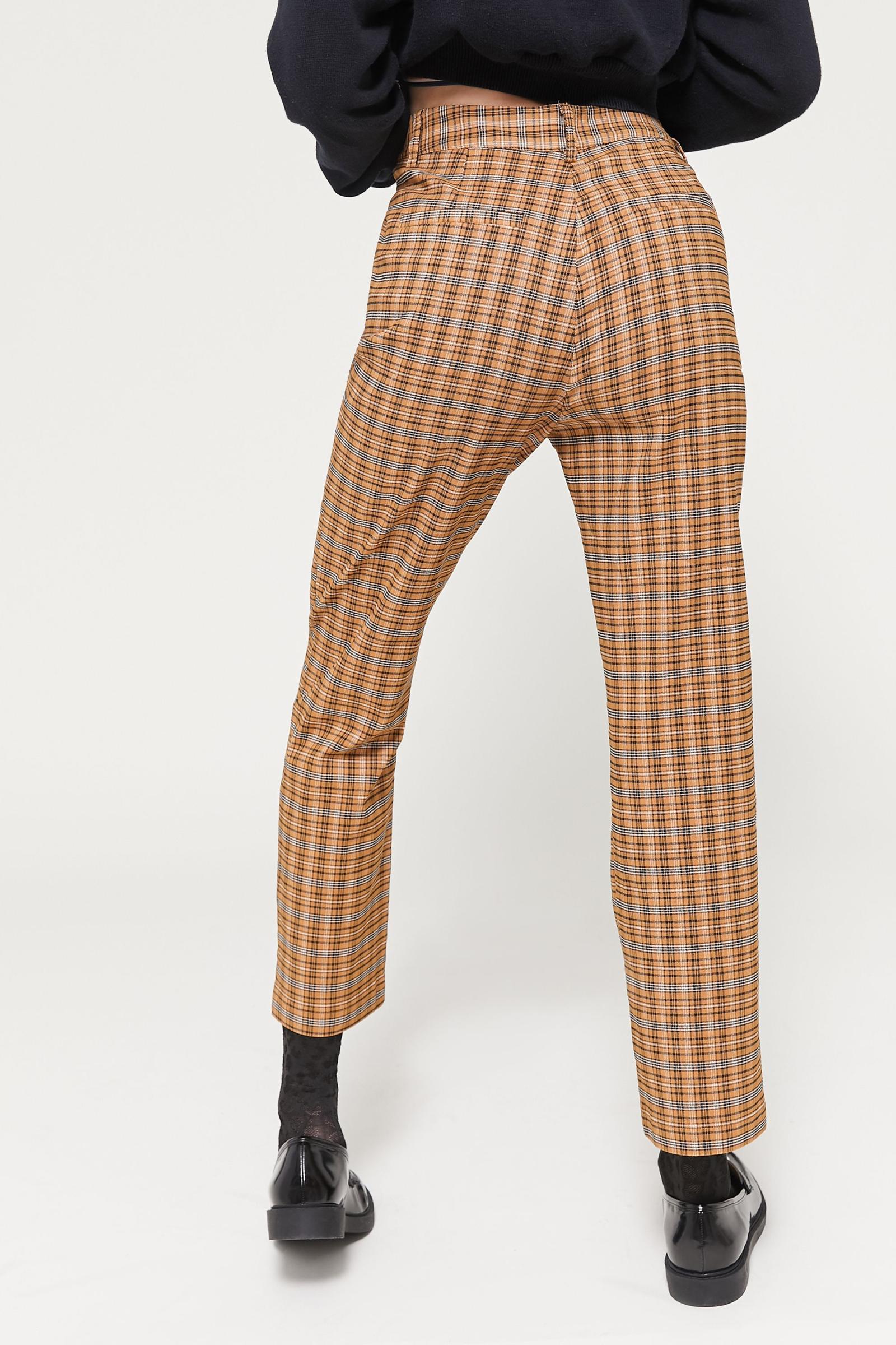 UO Mensy Plaid Straight Leg Trouser Pant Urban Outfitters Singapore