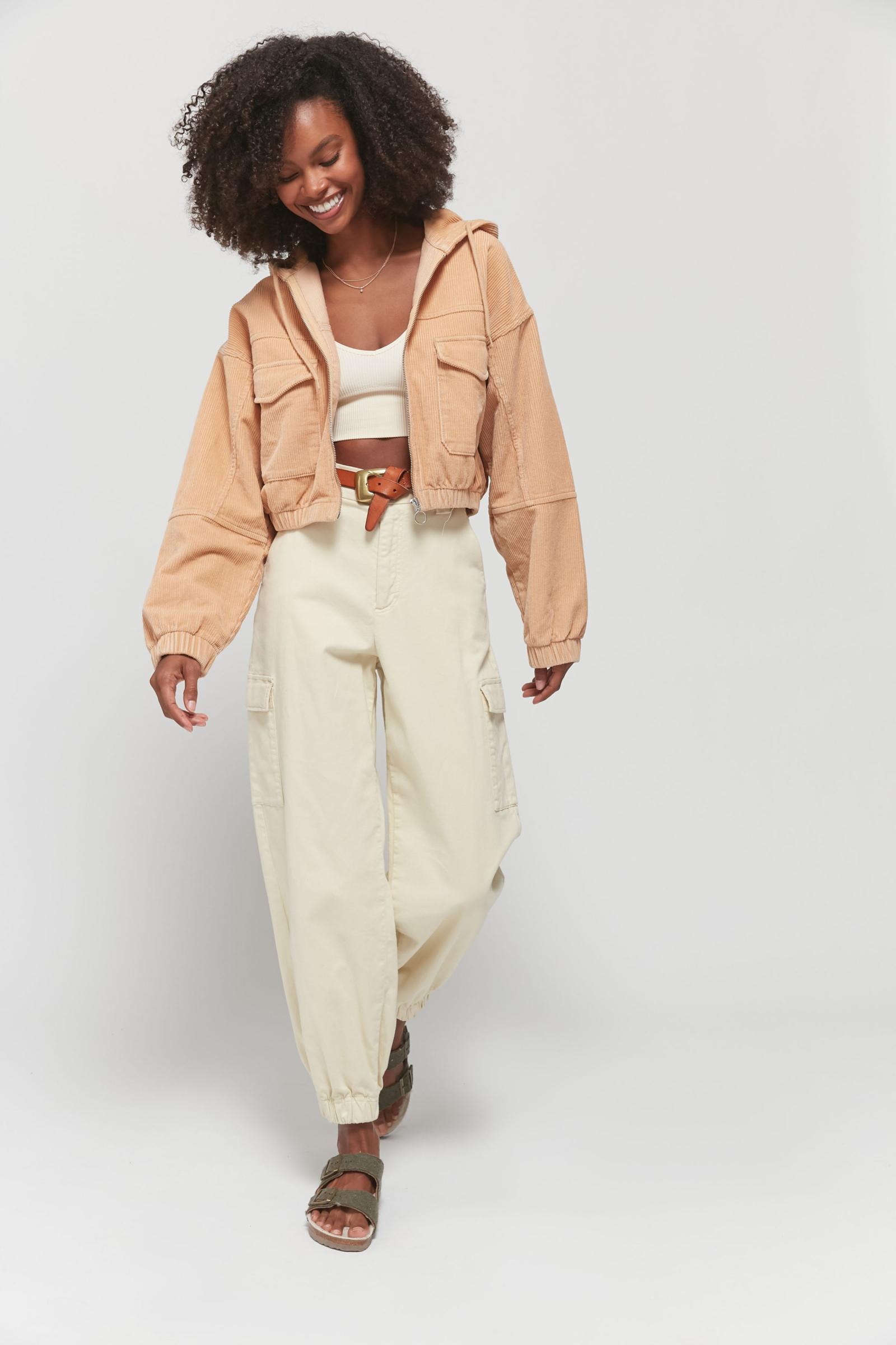 BDG Corduroy Patch Pocket Cropped Jacket Urban Outfitters Australia