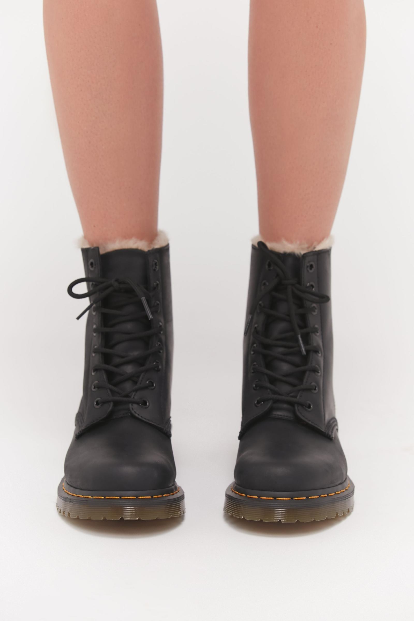 doc martens brown fur lined boots