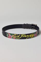新品未使用　Ed Hardy レザーベルト　エドハーディー　デッドストック エド・ハーディー スカル＆ローズ・ベルト | Urban Outfitters