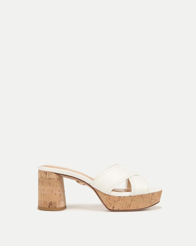 Veronica Beard Dory Platform Slide Sandal In Coconut