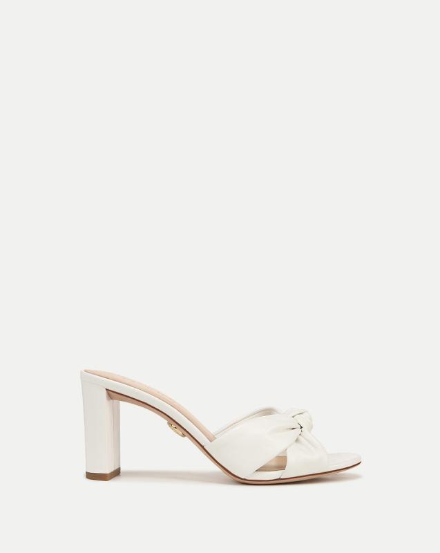 Veronica Beard Ganita Knot-front Sandal In Weiss